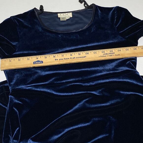 Velvet Long Sleeve Dress Royal Blue Maxi Sz 4 Practical Magic Whimsigoth Y2K 90s - Picture 6 of 9